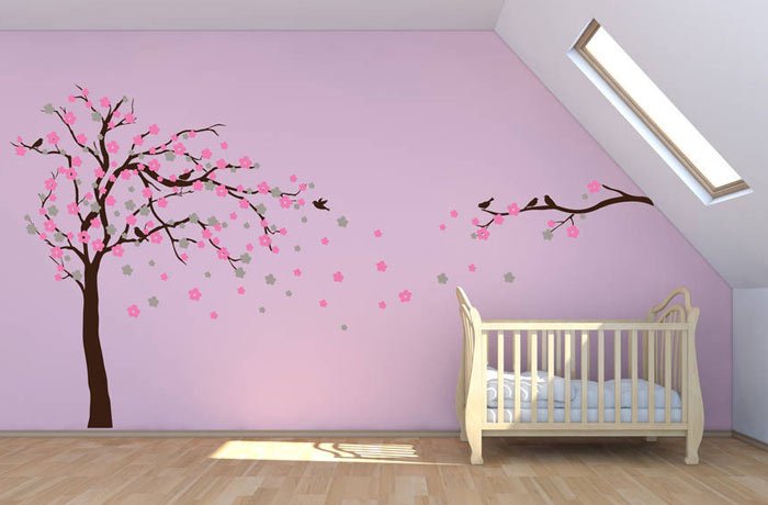 Стикери дървета за стена в детската стая